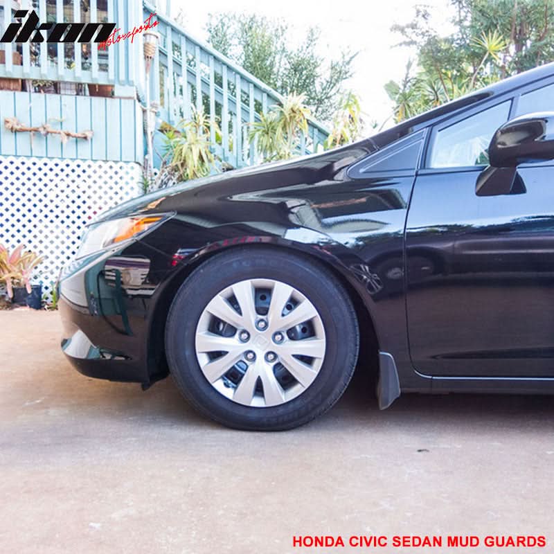 2012-2014 Honda Civic 4Pc 4Dr OE Style Mud Guard Splash Flap Fender PU