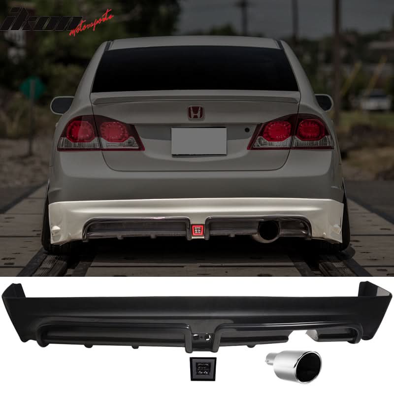 2006-2011 Honda Civic Rear Bmuper Lip LED 3RD Brake Light Muffler Tip