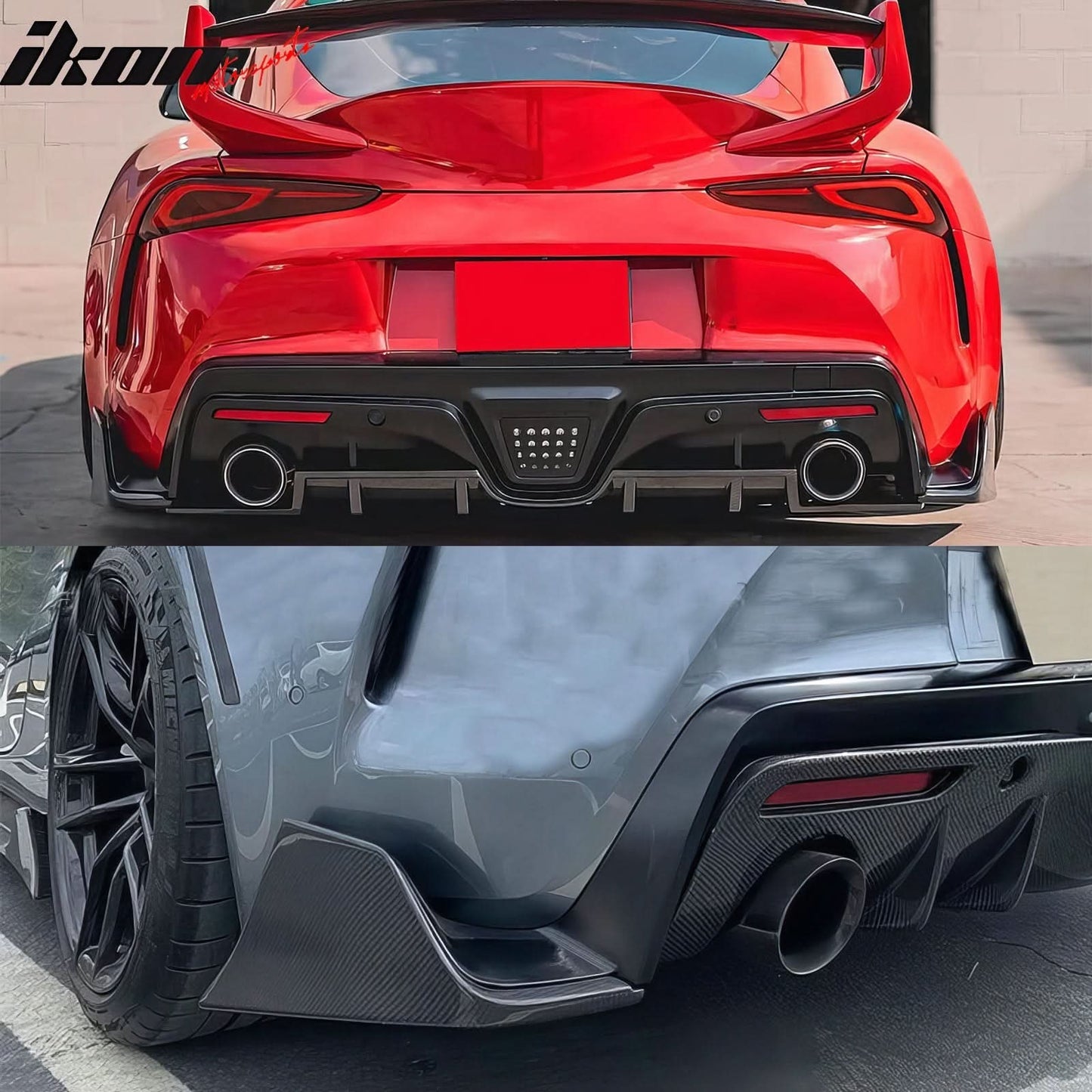 2020-2025 Toyota GR Supra Rear Bumper Splitters AG Matte Black Aprons