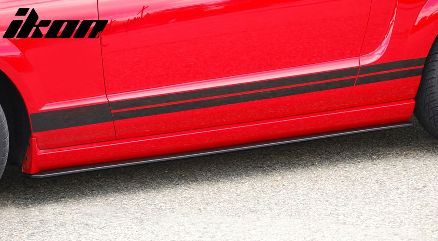 Universal Side Skirts 75" x 5" CDC Style Unpainted BlackÂ Rocker Panel