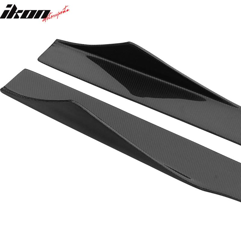Universal 75 Inches Side Skirt Extension Splitter Lip Carbon Fiber CF