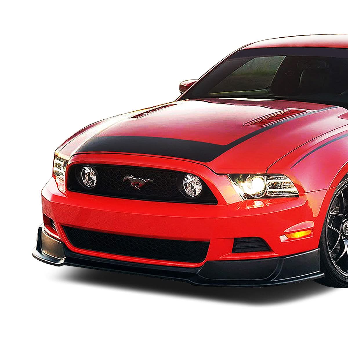 2013-2014 Ford Mustang GT Style Front Bumper Lip - Matte Black