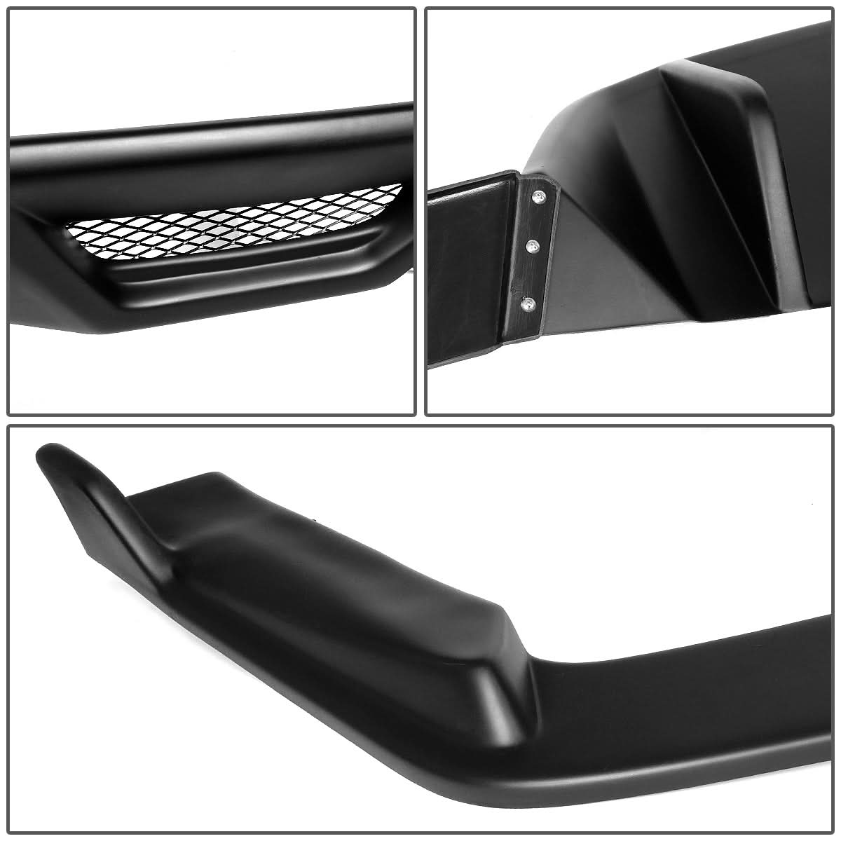 2015-2017 Ford Mustang Quad Fin Rear Diffuser - Matte Black