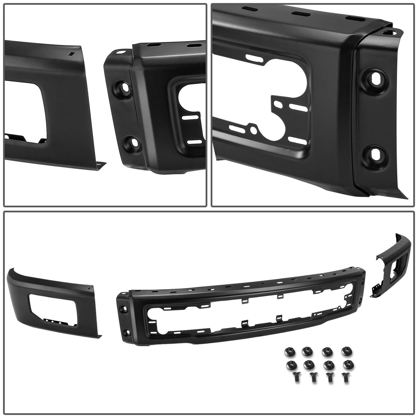2015-2017 Ford F-150 Front Bumper Cover w/ Fog Lamp Holes Stamped Steel