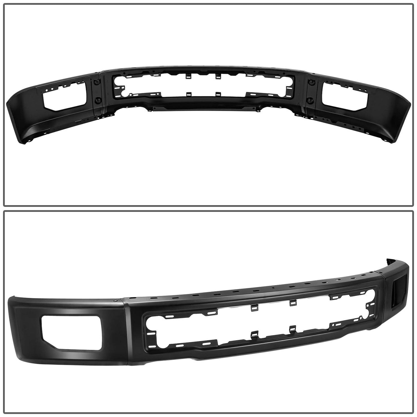 2015-2017 Ford F-150 Front Bumper Cover w/ Fog Lamp Holes Stamped Steel