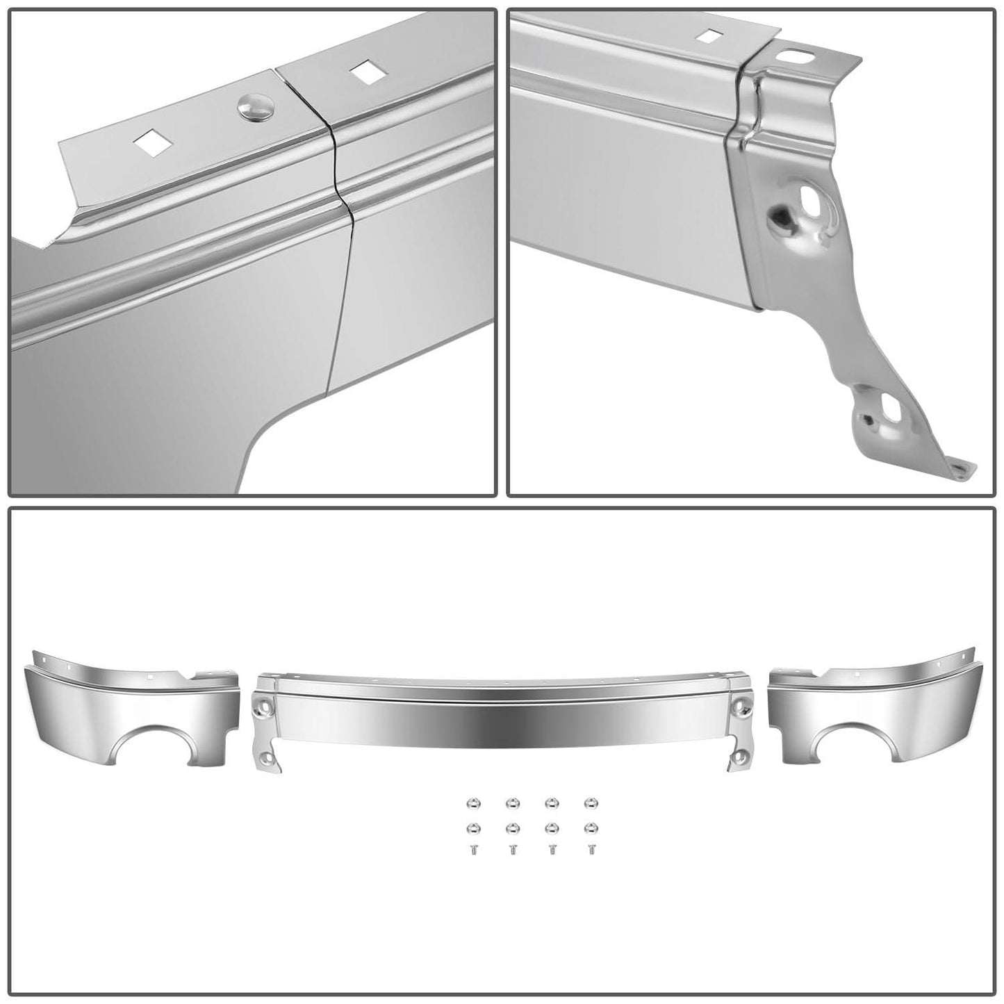 2007-2013 GMC Sierra 1500 Chrome Front Bumper Cover w/ Fog Lamp Holes