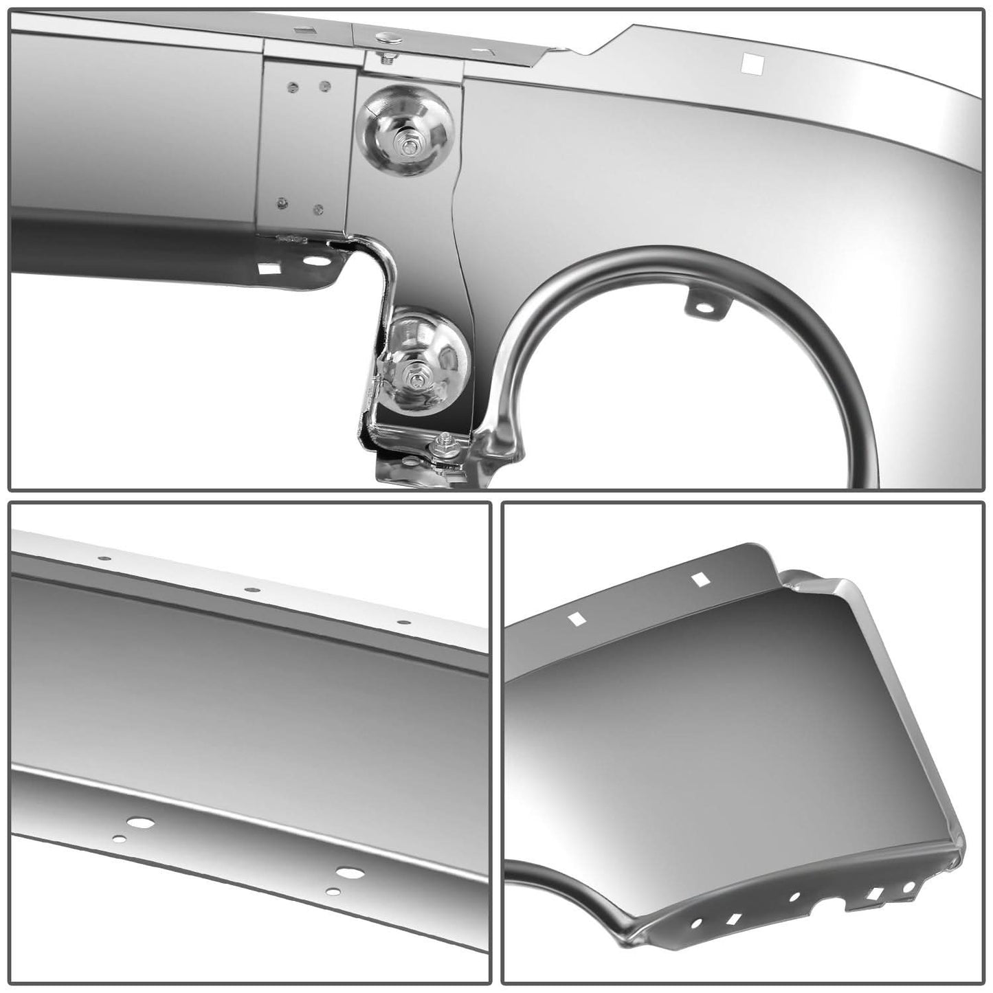 2007-2013 GMC Sierra 1500 Chrome Front Bumper Cover w/ Fog Lamp Holes