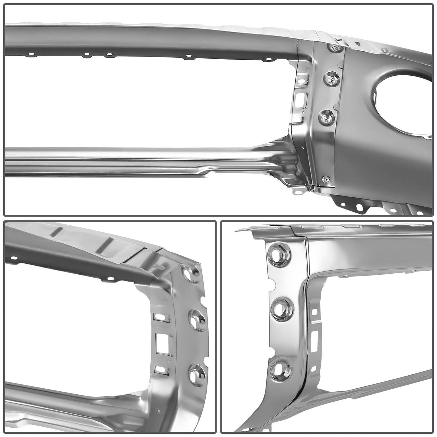 2007-2013 Toyota Tundra Front Bumper Cover w/ Sensor Holes - Steel Chrome