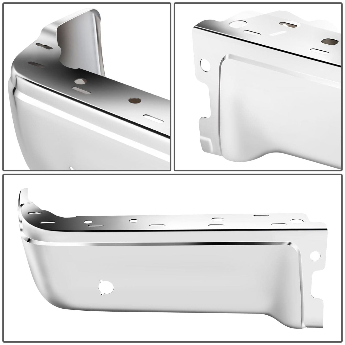 09-14 Ford F-150 Fleetside Rear Bumper Cover w/ Sensor Holes Chrome