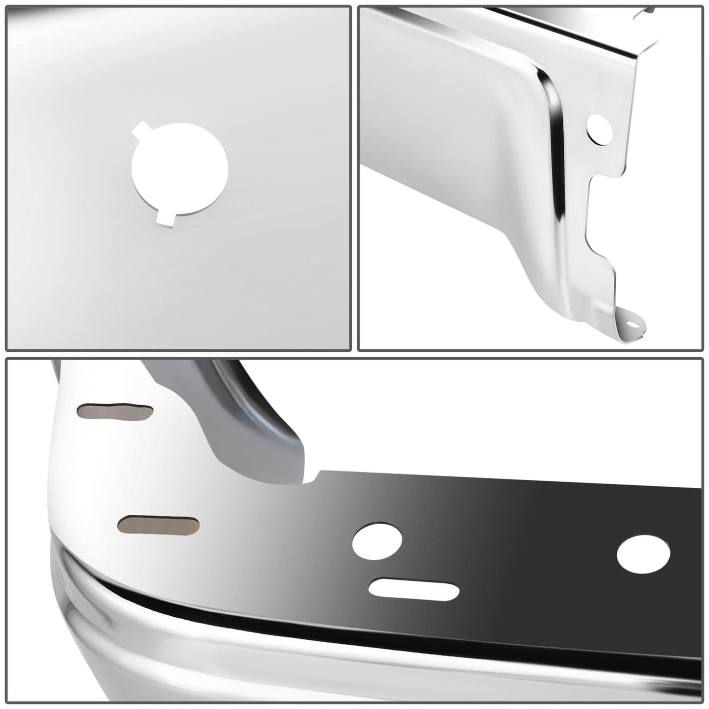 09-14 Ford F-150 Fleetside Rear Bumper Cover w/ Sensor Holes Chrome