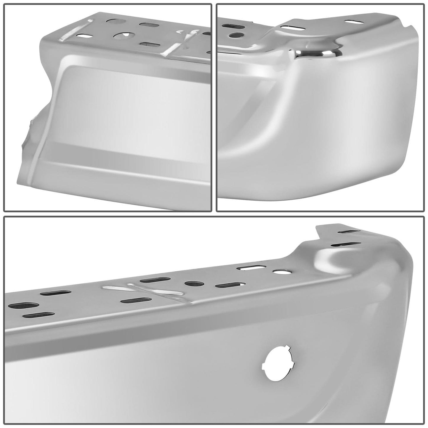 2021-2024 Ford F-150 Rear Bumper Cover - Chrome w/ Sensor Holes