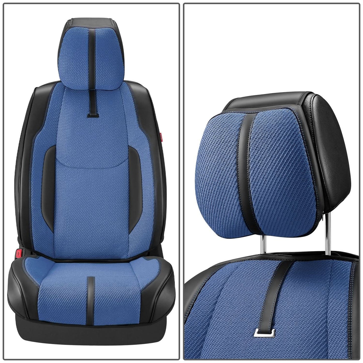 Drive Series Front Row Seat Covers Set - Black/Dark Blue
