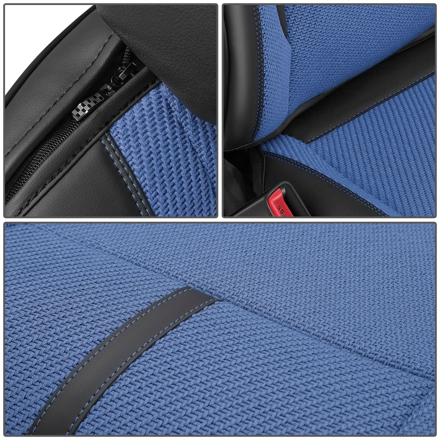 Drive Series Front Row Seat Covers Set - Black/Dark Blue