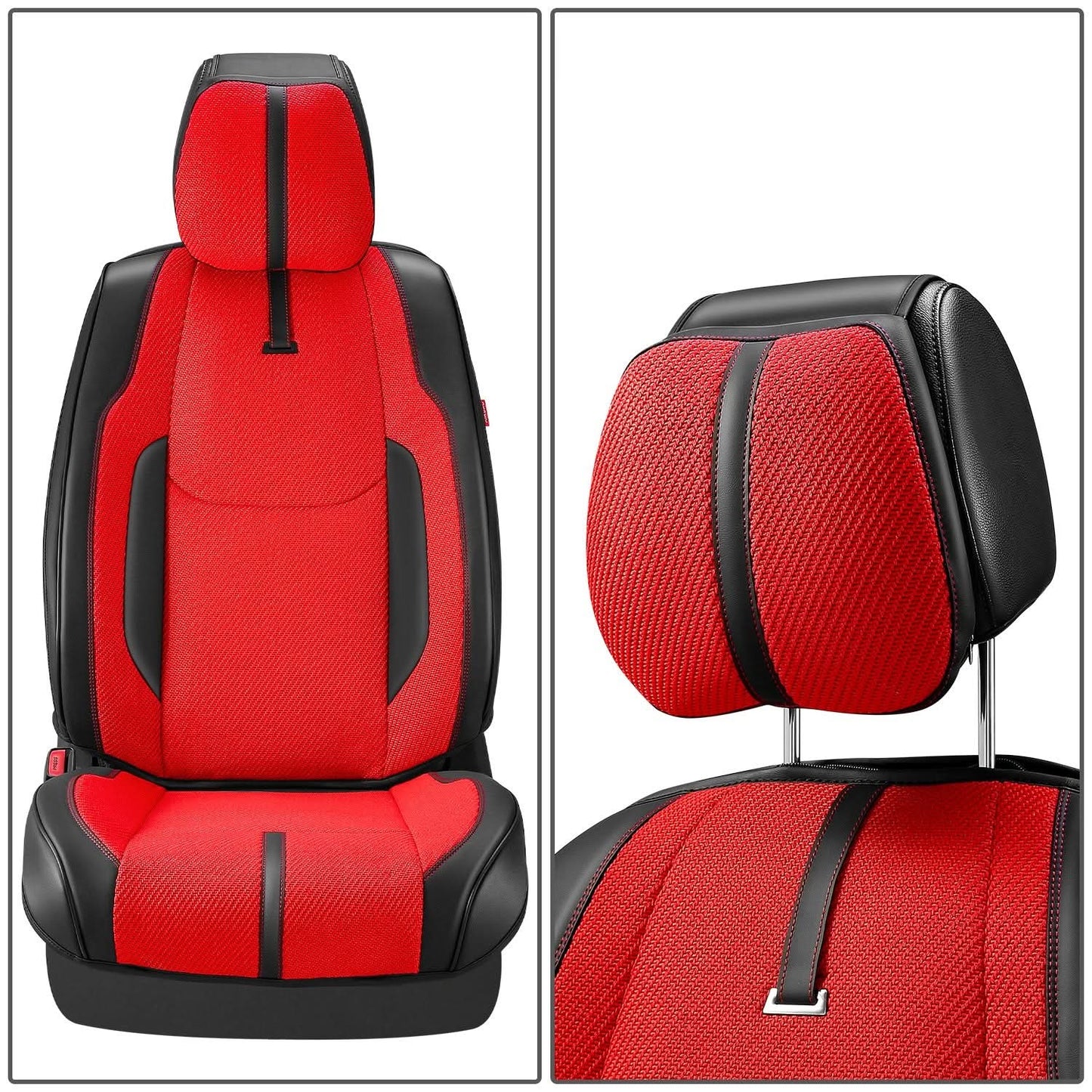 Drive Series Front Row Seat Covers Set - Black/Red