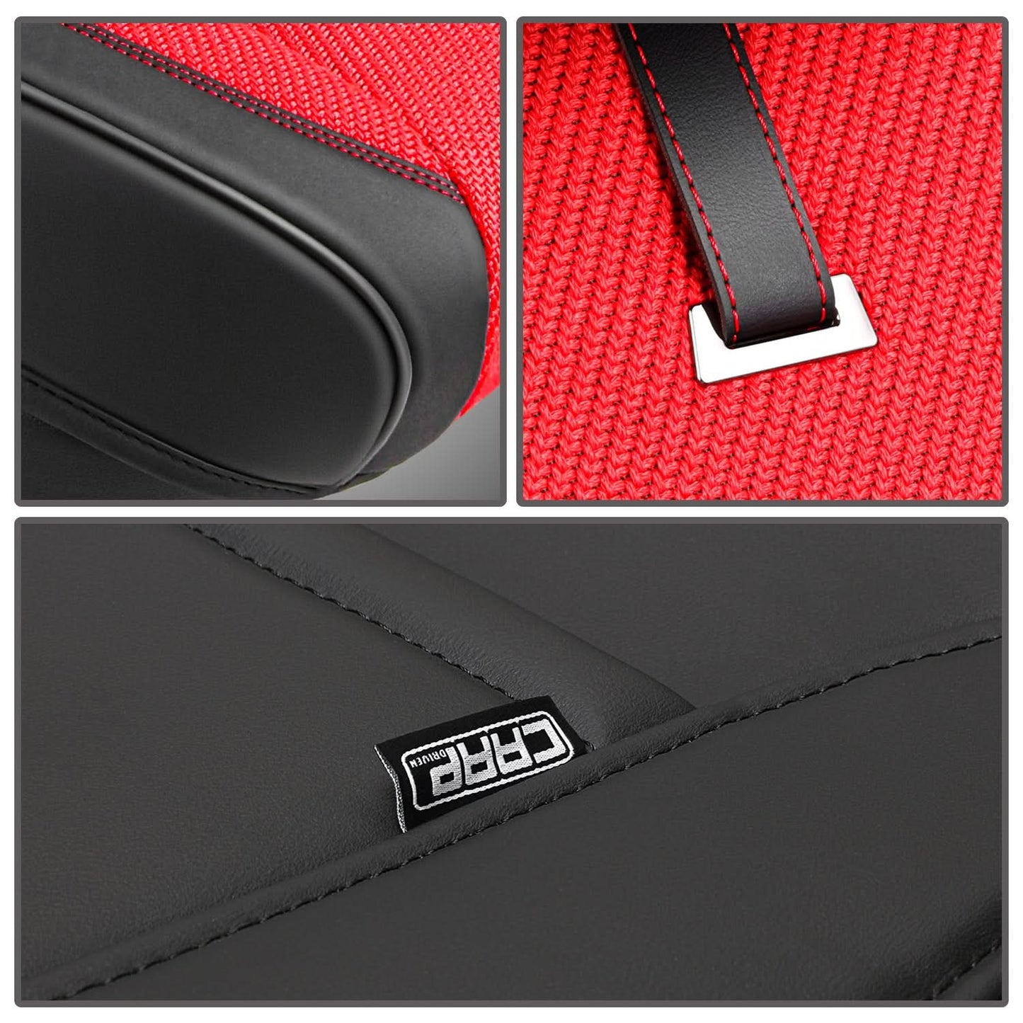 Drive Series Front Row Seat Covers Set - Black/Red