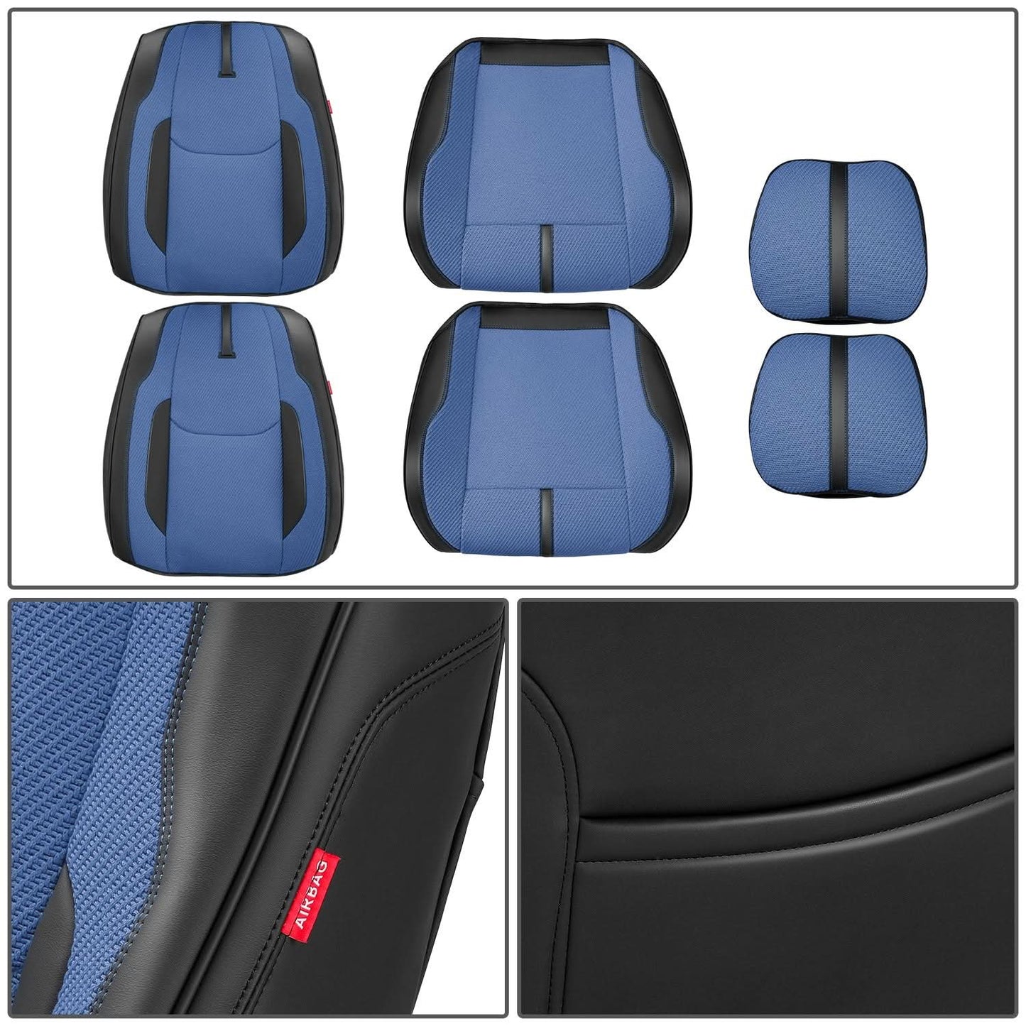 Drive Series Full Set Seat Covers - Black/Dark Blue