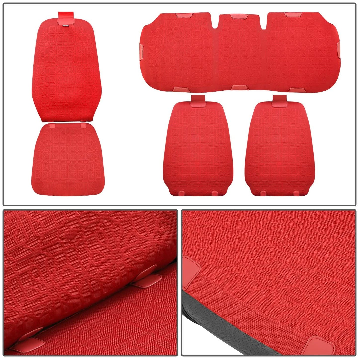 Protex Series Full Set Seat Covers - Red
