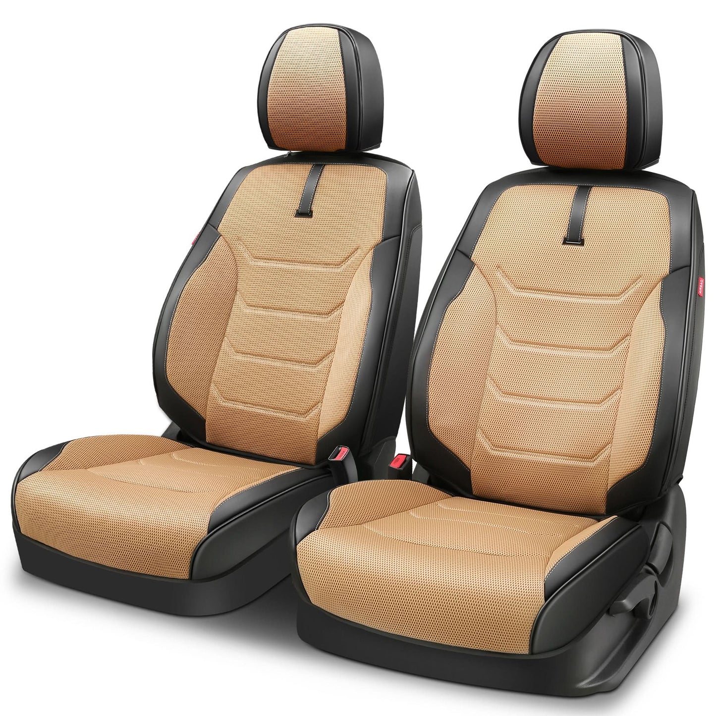 Sport Series Front Row Seat Covers Set - Black/Beige