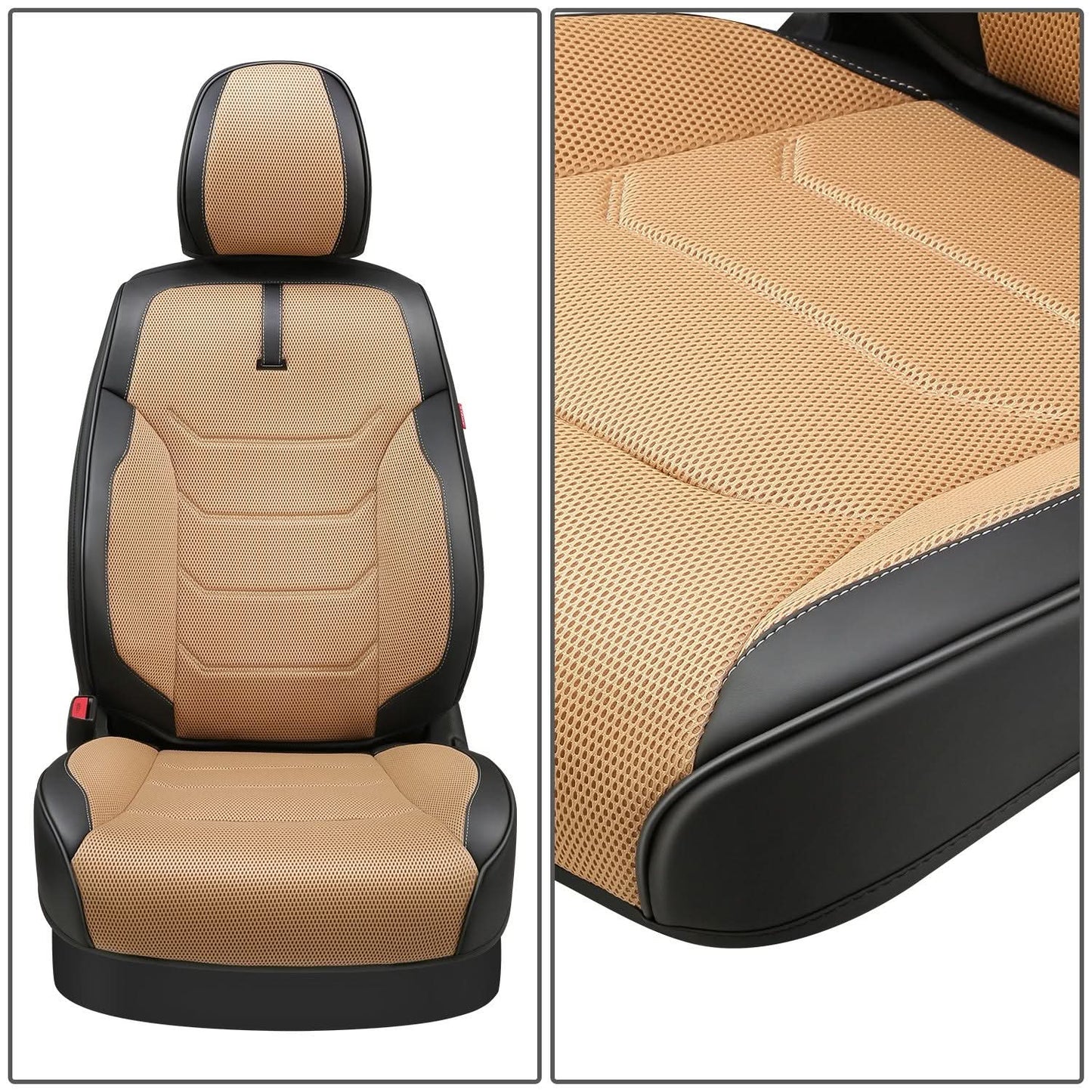 Sport Series Full Set Seat Covers - Black/Beige
