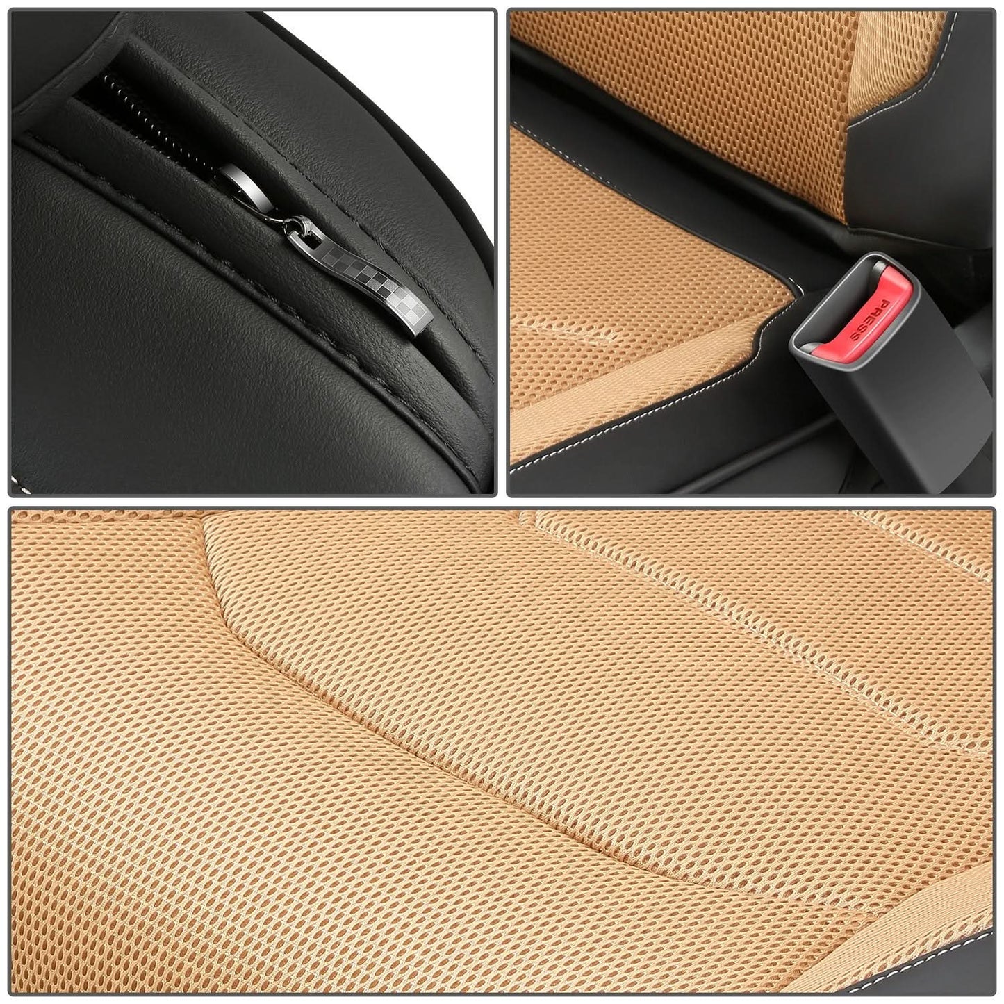 Sport Series Full Set Seat Covers - Black/Beige