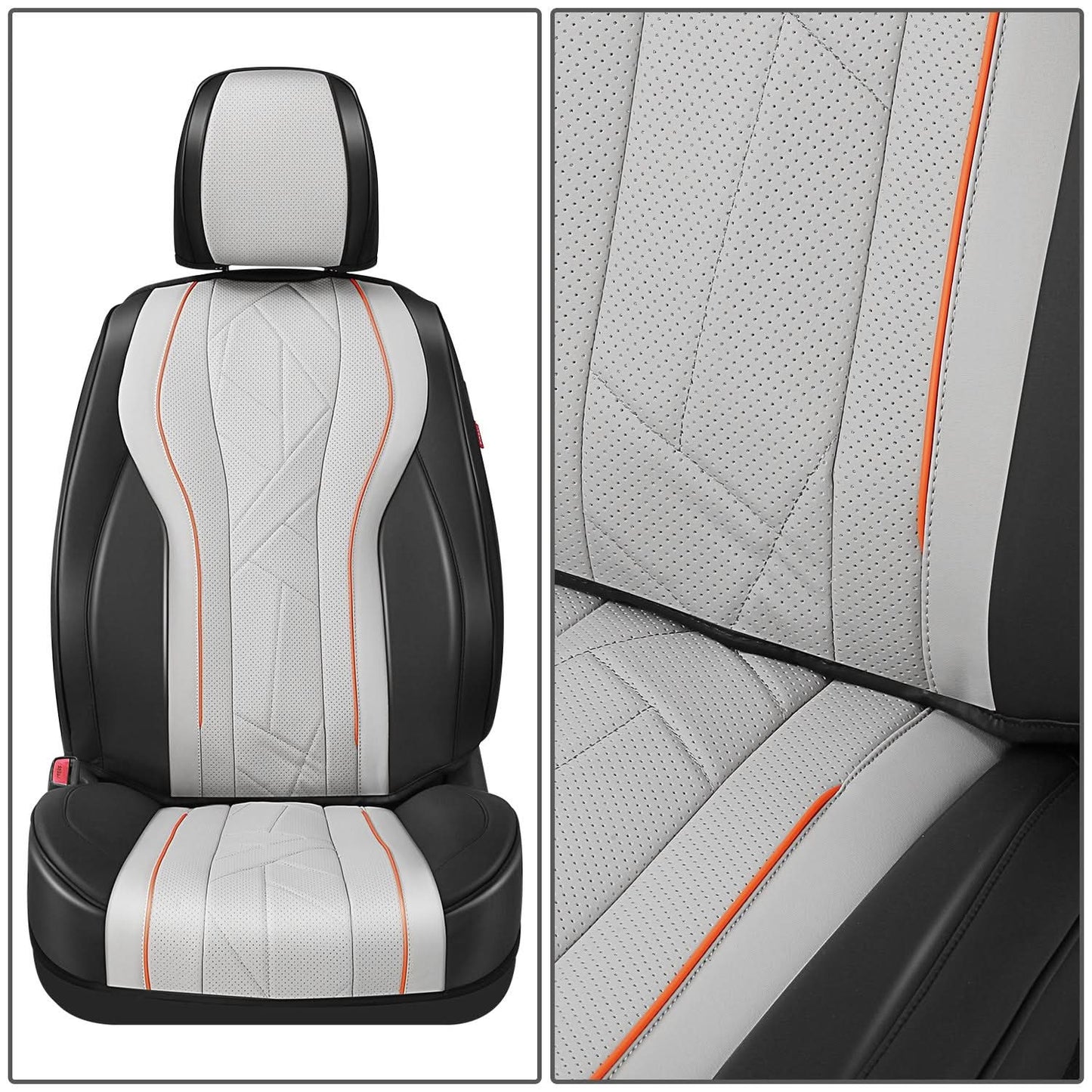 Touring Style Front Row Seat Covers Set - Black/Grey
