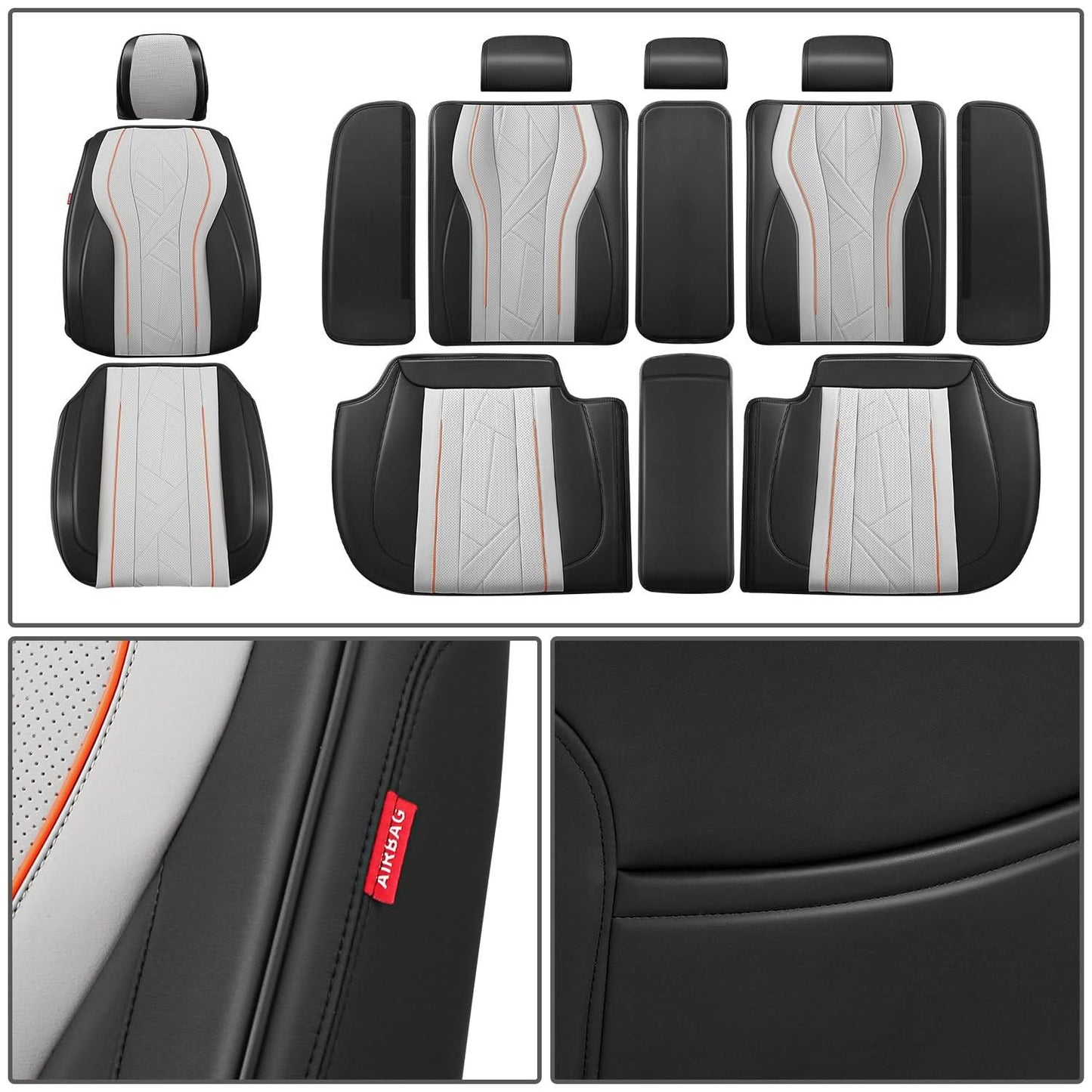 Touring Series Full Set Seat Covers Black/Grey