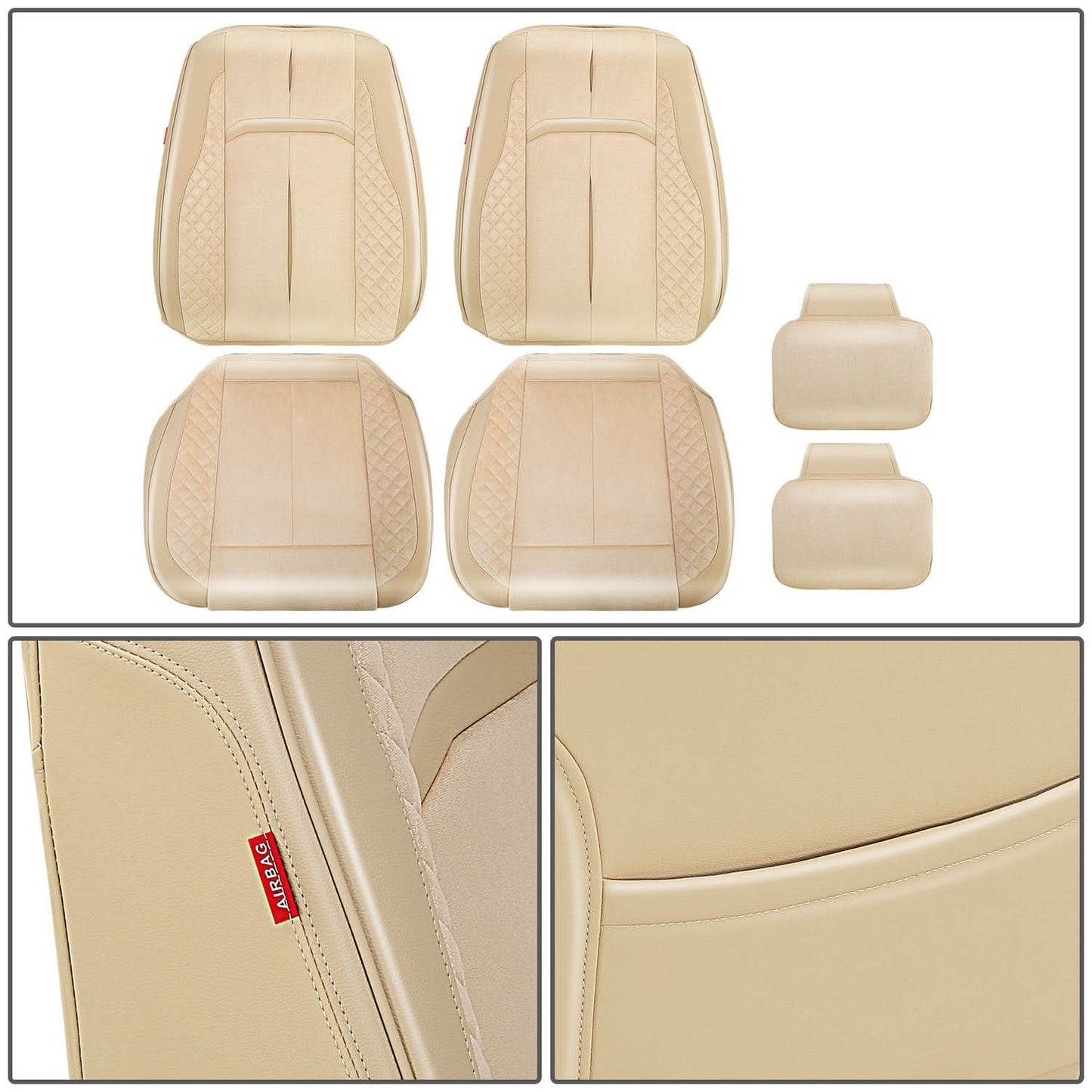 Voris Style Front Row Seat Covers - Beige