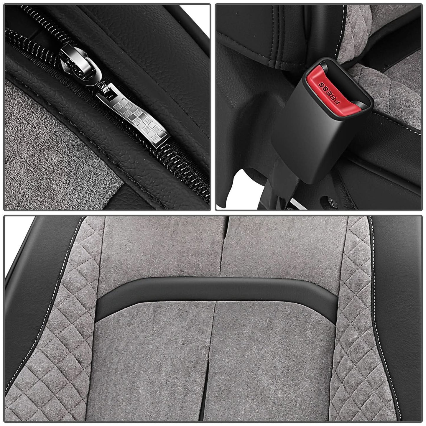 Voris Style Front Row Seat Covers - Black/Grey