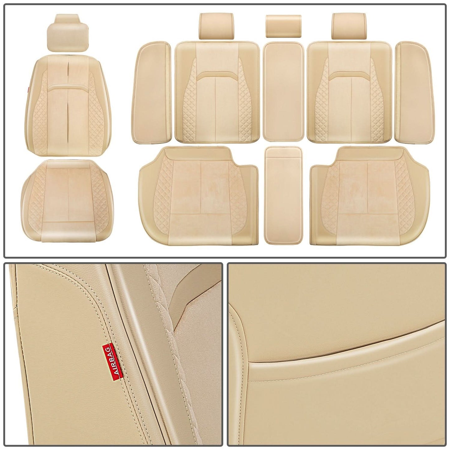 Voris Style Full Set Seat Covers - Beige