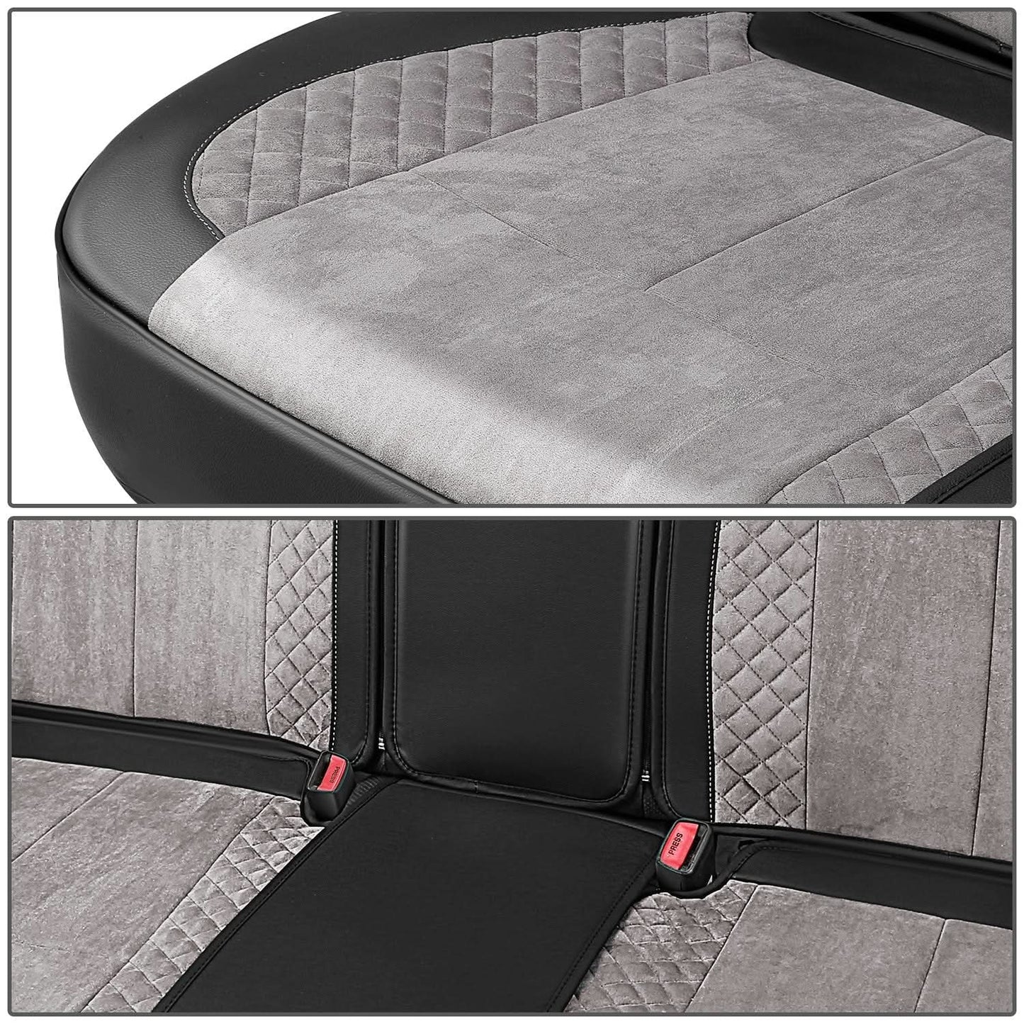 Voris Style Full Set Seat Covers - Black/Grey