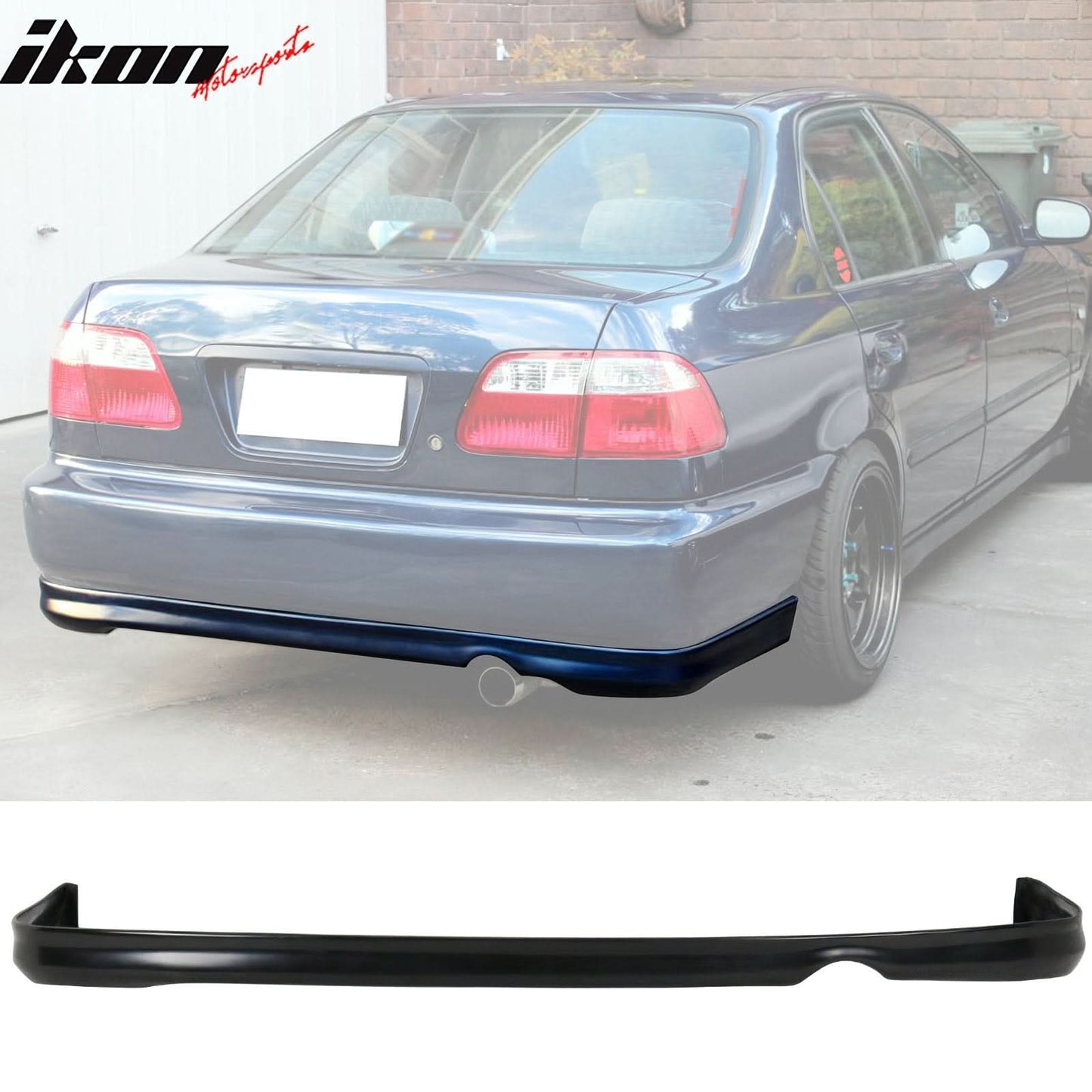 Fits Civic 96-98 Front + Rear Bumper Lip + Front + Sun Window Visor
