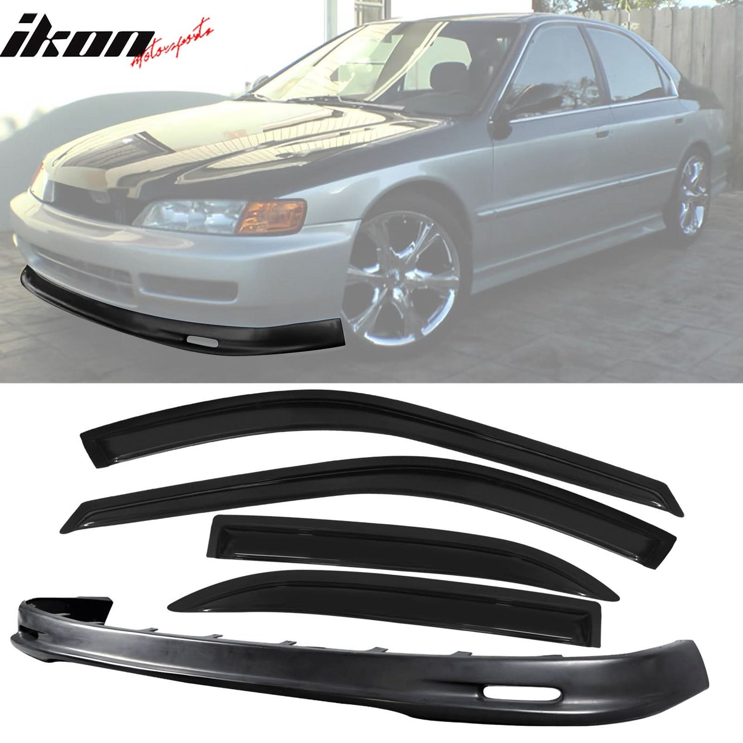 Fits 96-97 Honda Accord Mugen Front Bumper Lip + Sun Window Visor
