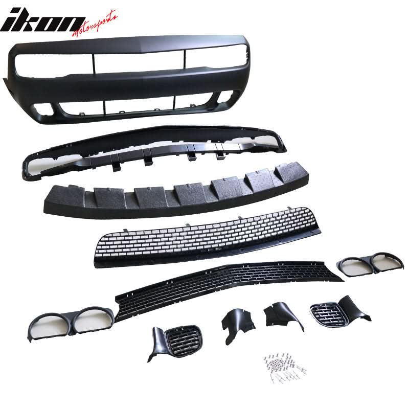 Fits 08-14 Challenger Front Bumper Lip Fender Flare Headlights