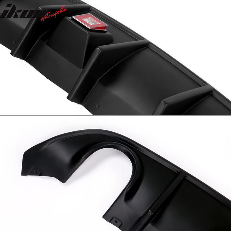 2015-2023 Dodge Charger Black Rear Bumper Diffuser Red Brake Light PP