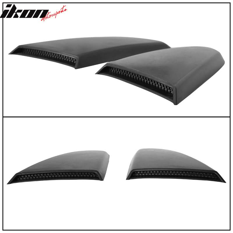2015-2023 Ford Mustang V Style Matte Black Rear Side Window Louver ABS