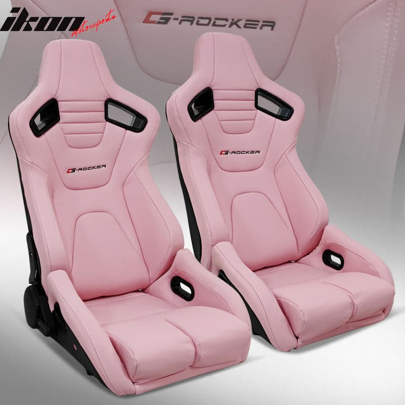 Universal Reclinable Bucket Racing Seat Dual Slider PU Carbon Leather
