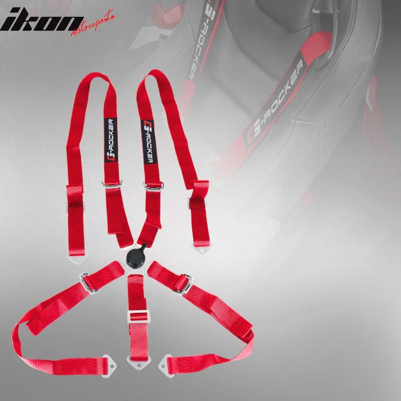5 Point Red Go-kart UTV ATV Racing Harness Buckle Seat Belt Nylon