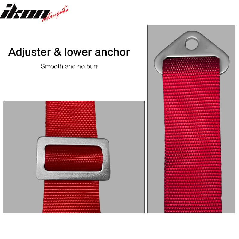 Universal Racing Seat Dual Slider 6 Point Cam-lock Belt PU Carbon