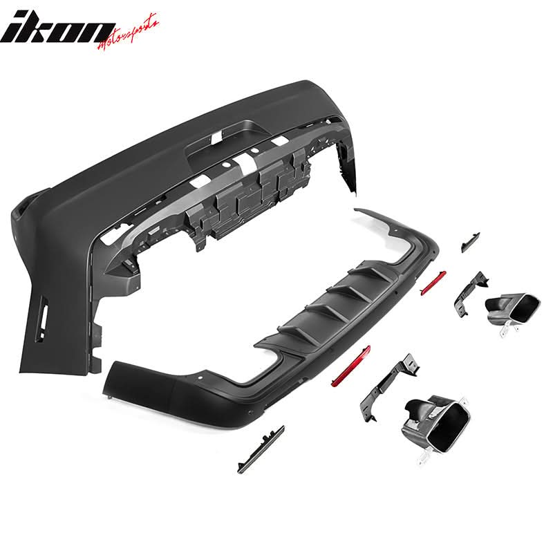 2008-2014 Dodge Challenger Front+Rear Bumper Cover+Lip+Diffuser PP