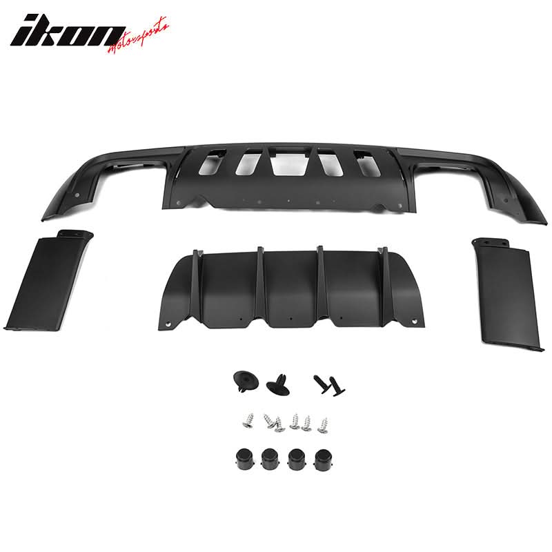 2008-2014 Dodge Challenger Front+Rear Bumper Cover+Lip+Diffuser PP