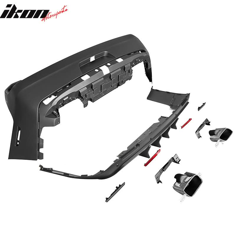 2008-2014 Dodge Challenger Front+Rear Bumper Cover+Lip+Diffuser PP