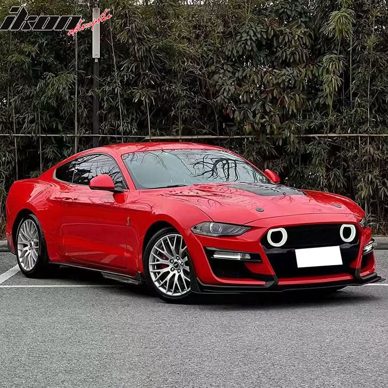 2018-2023 Ford Mustang GT500 Style Front Bumper Cover Lip LED Grille