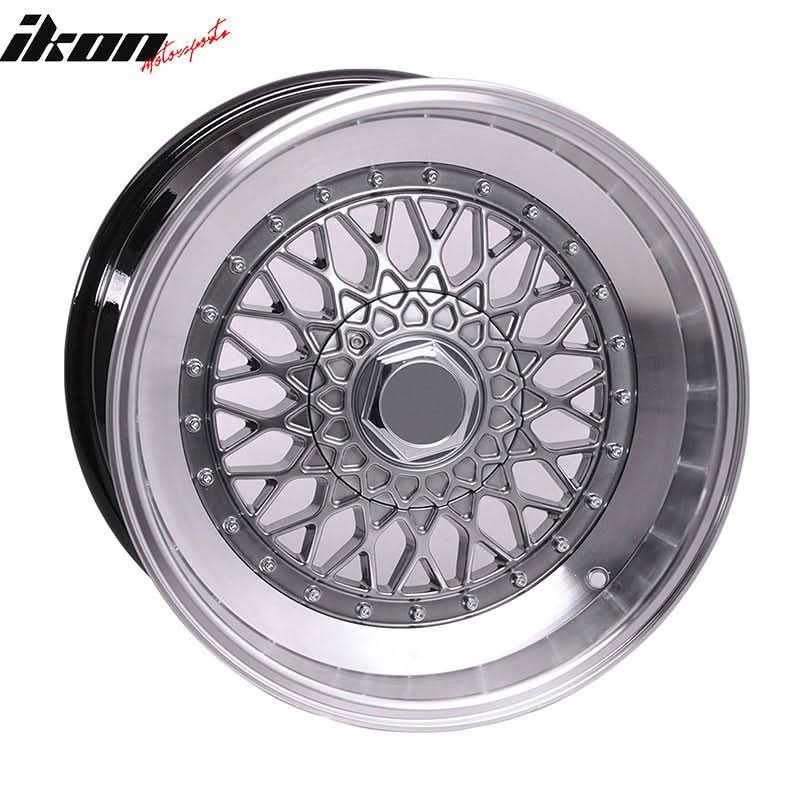 (2) 17X8.5 +25 5X100 / 5X114.3 Step Lip Deep Dish Mesh Wheels Rims