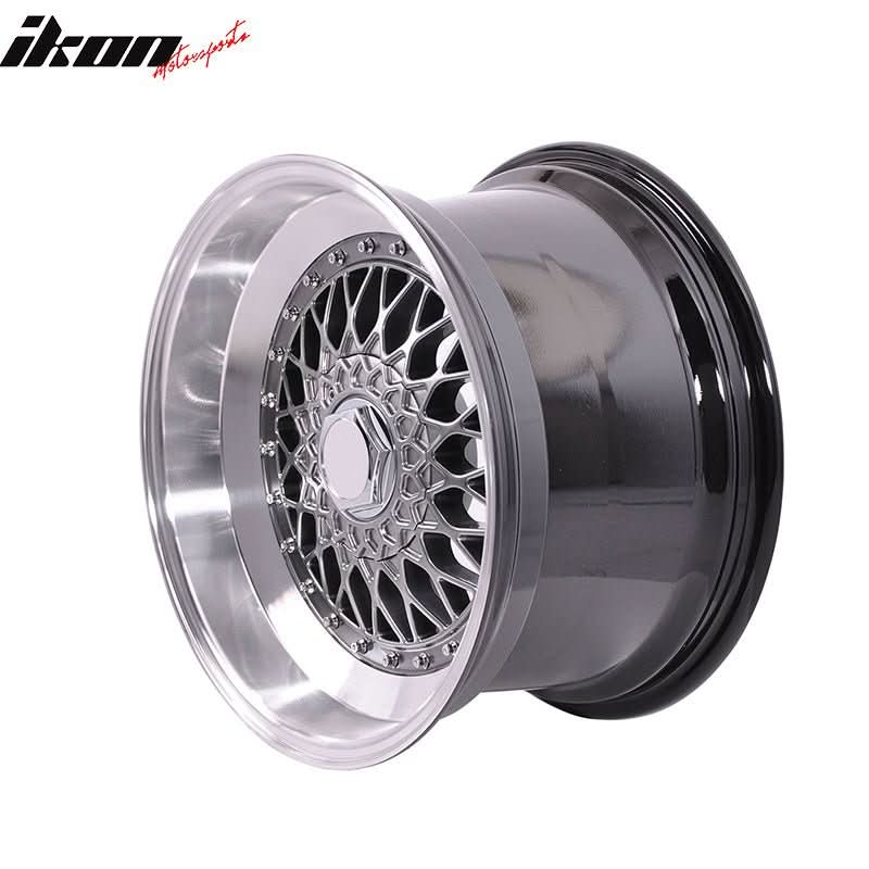 (2) 17X8.5 +25 5X100 / 5X114.3 Step Lip Deep Dish Mesh Wheels Rims