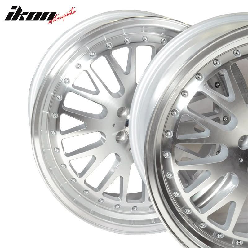 (2) 18X8.5 +35 5X100 Step Lip Mesh Wheels Rims Replacement Car Wheel