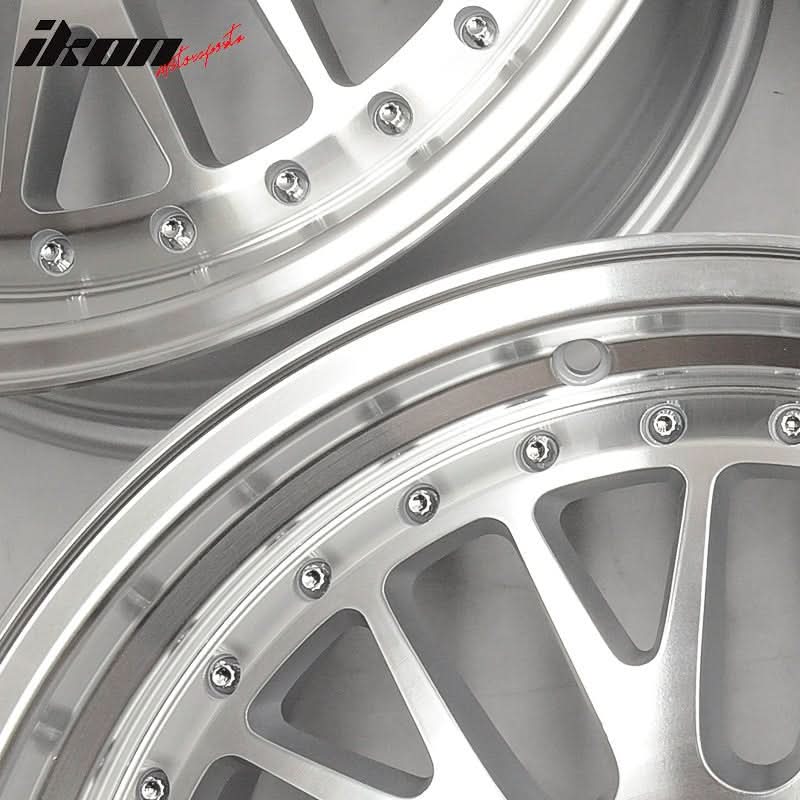 (2) 18X8.5 +35 5X100 Step Lip Mesh Wheels Rims Replacement Car Wheel