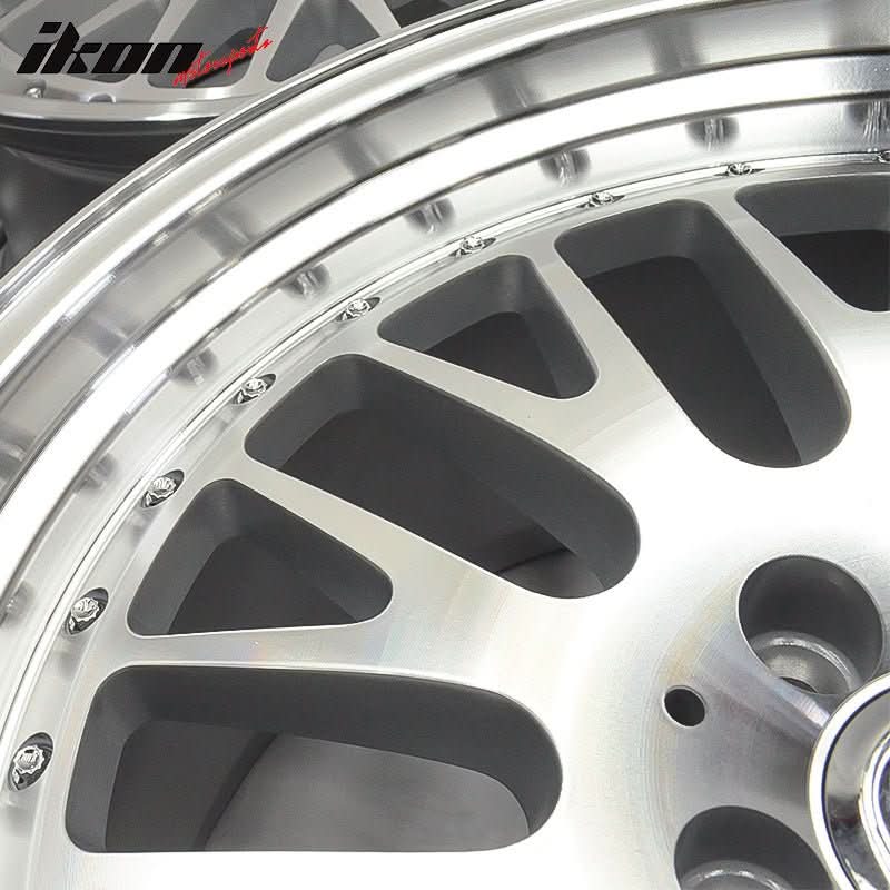 (2) 18X8.5 +35 5X100 Step Lip Mesh Wheels Rims Replacement Car Wheel