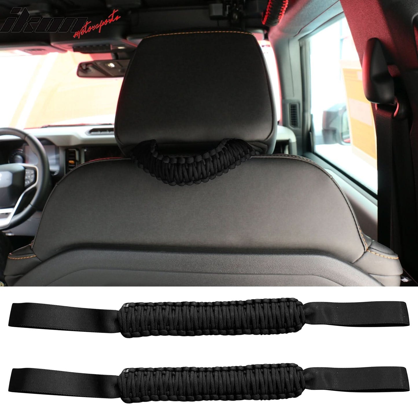 2021-2025 Ford Bronco Headrest Handles Roll Bar Grab Nylon 2PCS