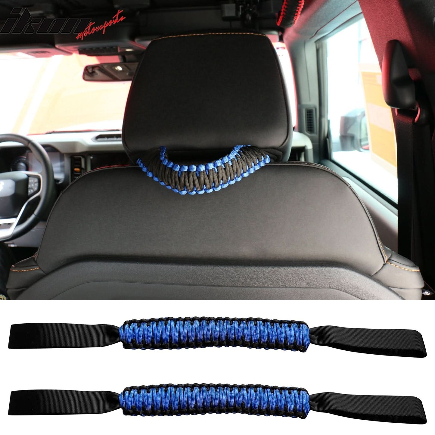 2021-2025 Ford Bronco Headrest Handles Roll Bar Grab Nylon 2PCS