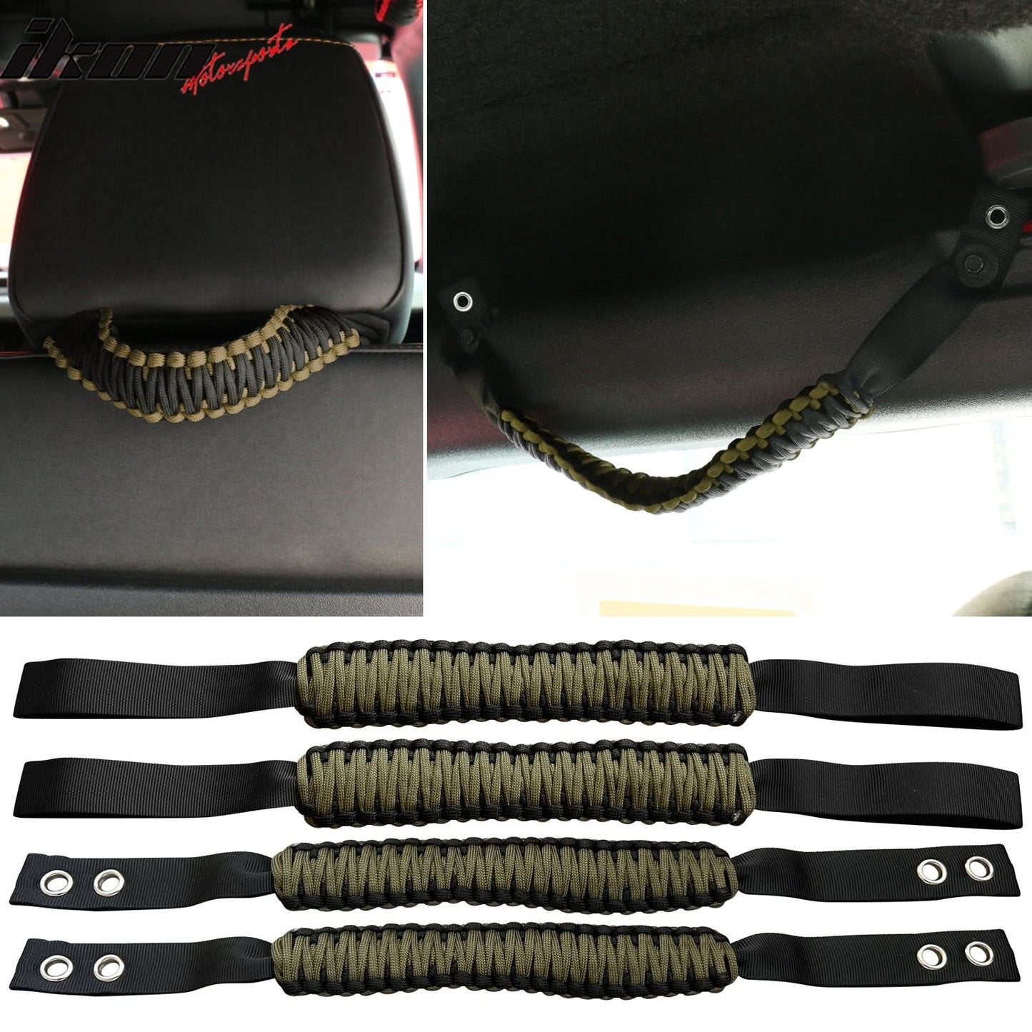 2021-2025 Ford Bronco Headrest Handle + Roll Bar Grab Nylon 4PCS